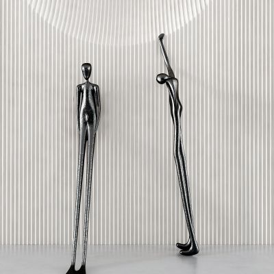 现代金属抽象人物雕塑摆件