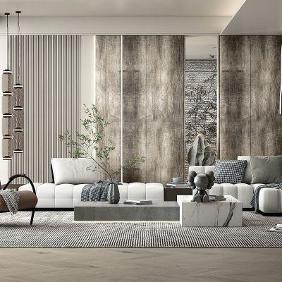 现代沙发转角沙发茶几