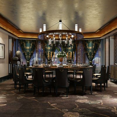 中式酒店会所餐厅包间