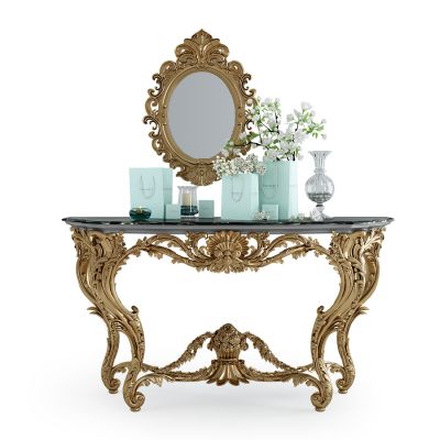 欧式法式雕花玄关柜摆台镜子条案摆台
