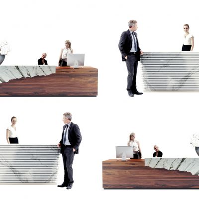 现代简约办公前台接待台