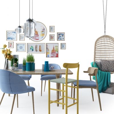 现代餐桌椅吊椅