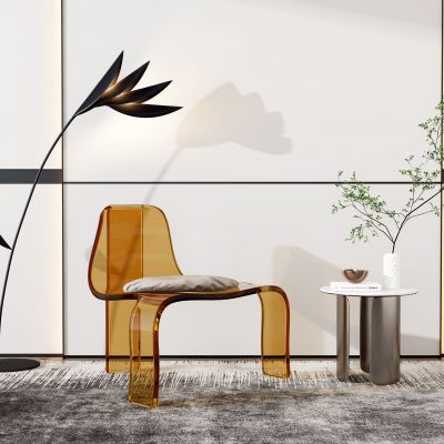 现代亚克力透明单椅休闲