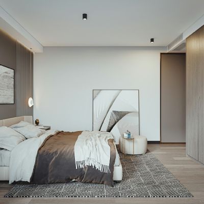 现代卧室双人床