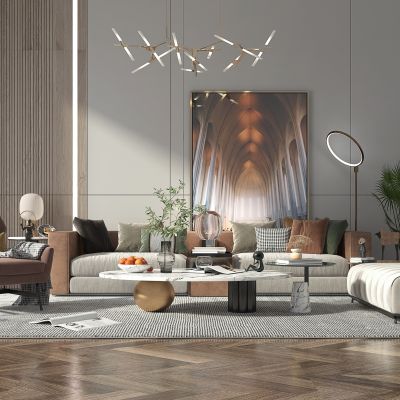 现代沙发茶几组合