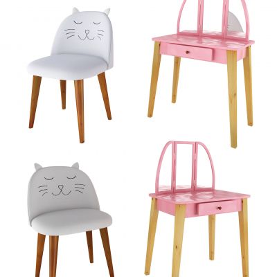 北欧猫咪儿童桌椅