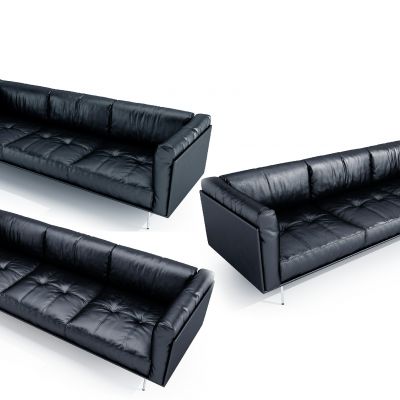 现代办公皮革沙发