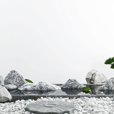 新中式假山山水