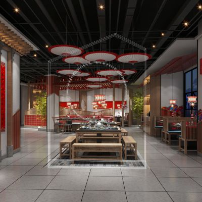 新中式喜庆中餐厅