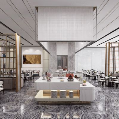 现代新中式酒店自助餐厅
