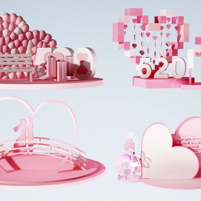 现代节日用品美陈摆设婚庆装饰气球橱窗