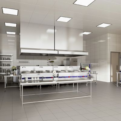 现代酒店中央厨房后厨