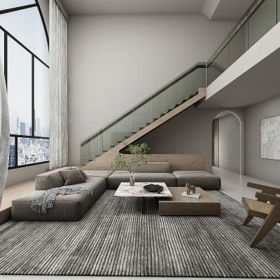 侘寂风复式客餐厅