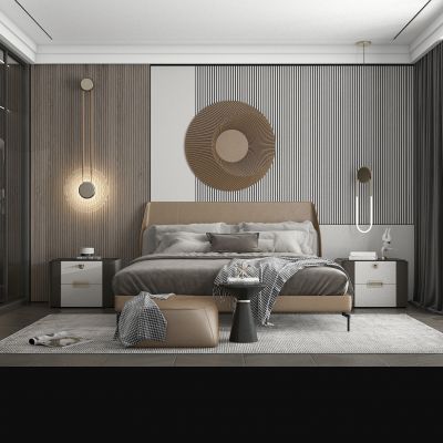 现代轻奢卧室双人床