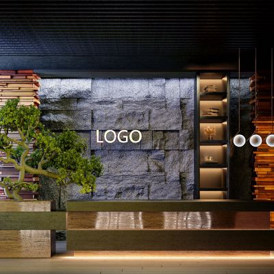 新中式接待台前台