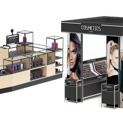 现代商场口红化妆品展柜