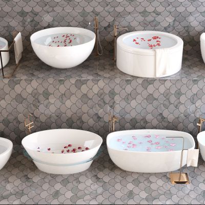 现代卫生间外漏浴缸