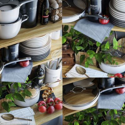 现代厨房餐具盘子