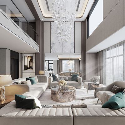 现代别墅轻奢客餐厅