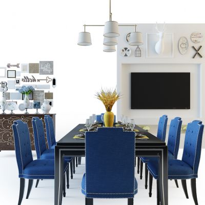 简欧餐桌椅玄关柜