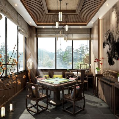 中式古典麻将室