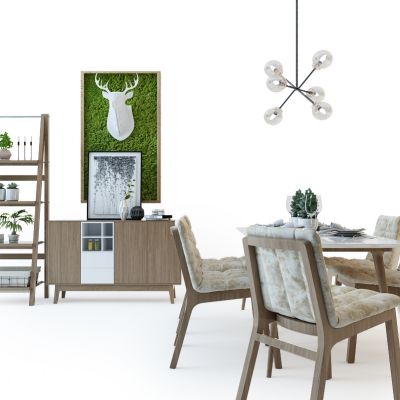 现代餐桌椅组合电视柜