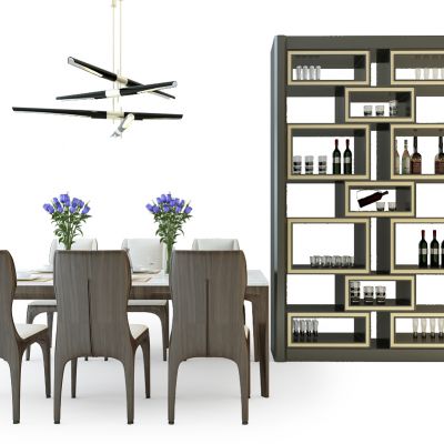 现代餐桌椅组合