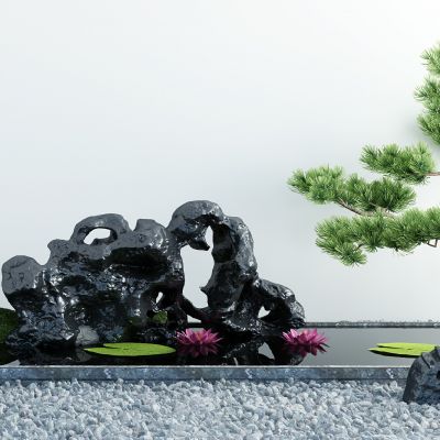 日式假山山水水景