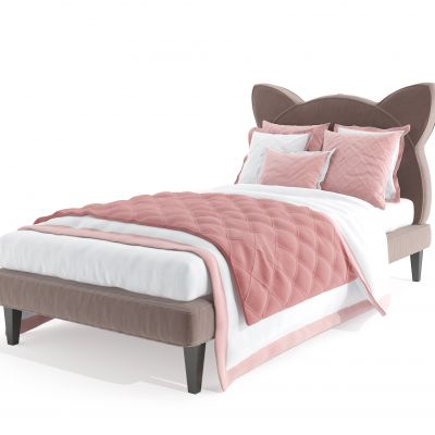 现代布艺儿童床