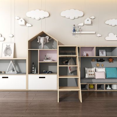 北欧实木儿童柜