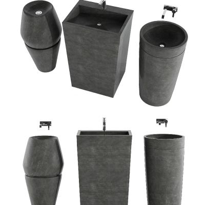 现代立柱式台盆