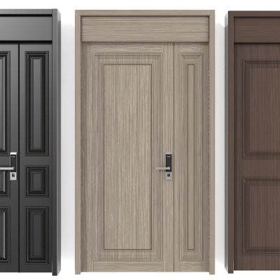 现代欧式双开门子母门入户门