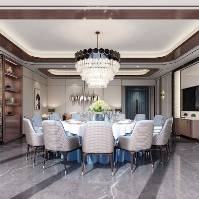 新中式现代轻奢餐厅包房