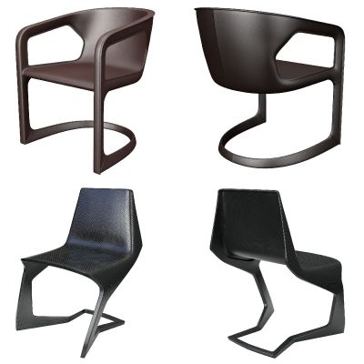 现代皮革单椅组合