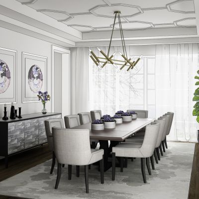 简欧餐厅餐边柜