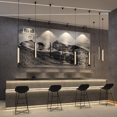 工业风咖啡厅吧台