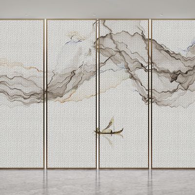 新中式轻奢背景壁饰