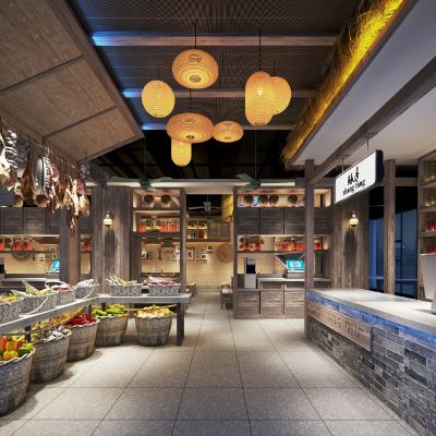 自然风新中式中餐厅土菜馆