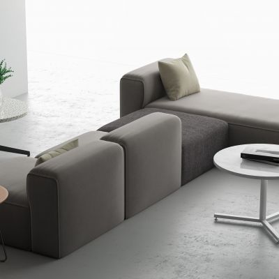 现代多人沙发茶几