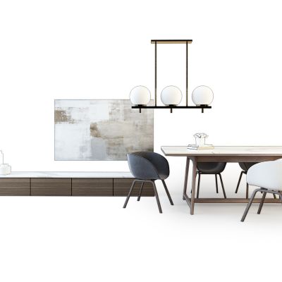 现代餐桌椅组合