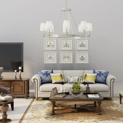 简欧沙发茶几电视柜组合