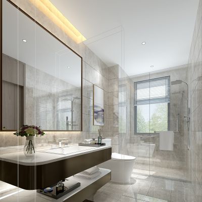 现代新中式样板间卫生间