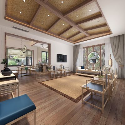 新中式会客厅茶室古典实木家具椅子