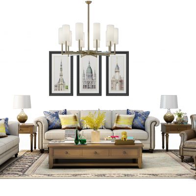 欧式沙发茶几组合