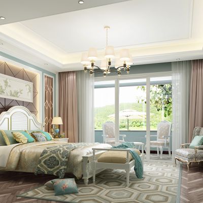 美式欧式田园卧室床