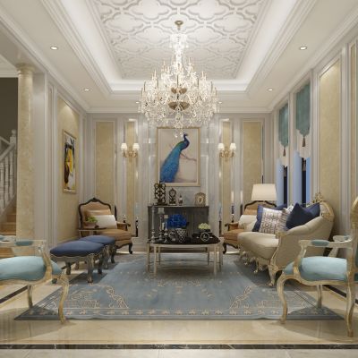 欧式法式客厅沙发茶几椅子