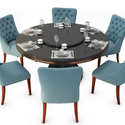 现代圆形餐桌椅