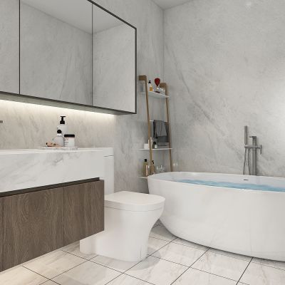 现代轻奢卫生间，卫浴，浴室柜，卫生洁具，浴缸，马桶