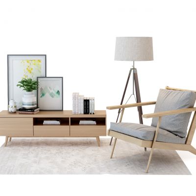 现代休闲椅电视柜