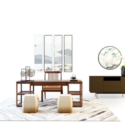 中式书桌椅组合